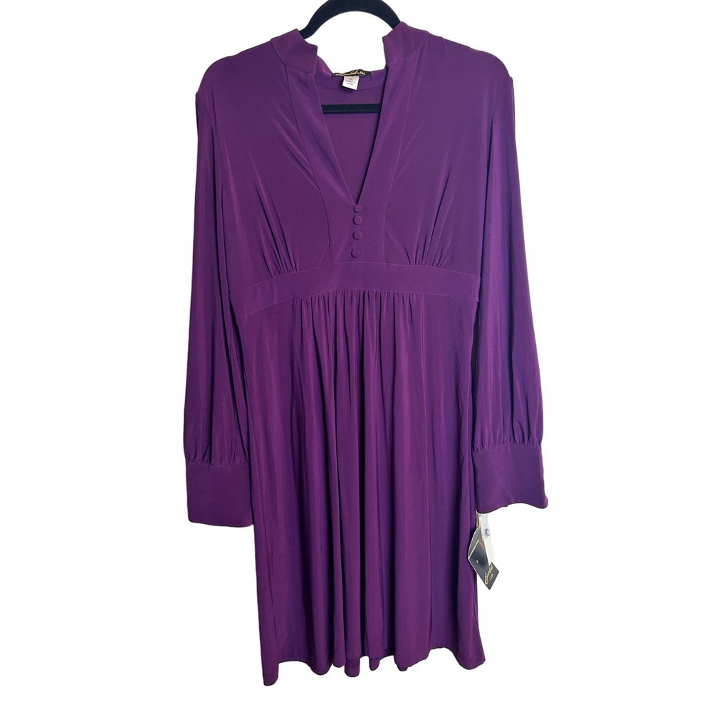 Essentials by ABS Studio XL Dress Purple Eggplant Cottage Vintage Midi